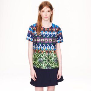 J. Crew Silk Gemstone Floral Blouse Tee Size 6